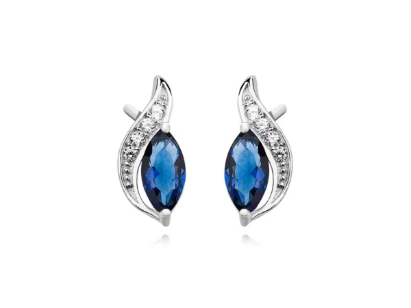 Buy 925 Silver Wholesale Earrings With Sapphire Zircon