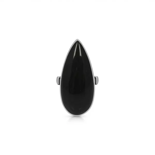 Buy 925 Silver Wholesale Black Obsidian Adjustable Ring