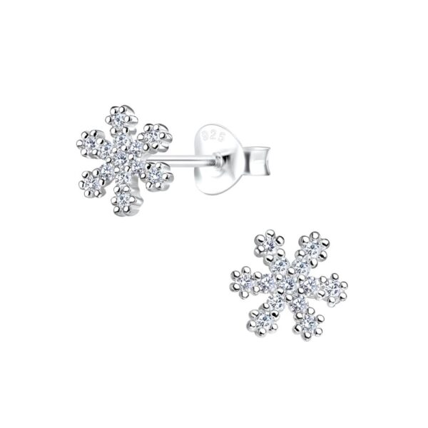 Buy 925 Silver Wholesale Snowflake Cubic Zirconia Stud Earrings