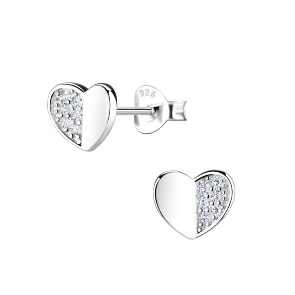 Buy 925 Silver Wholesale Heart Stud Earrings