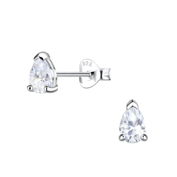 Buy 925 Silver Wholesale Pear Cubic Zirconia Silver Stud Earrings