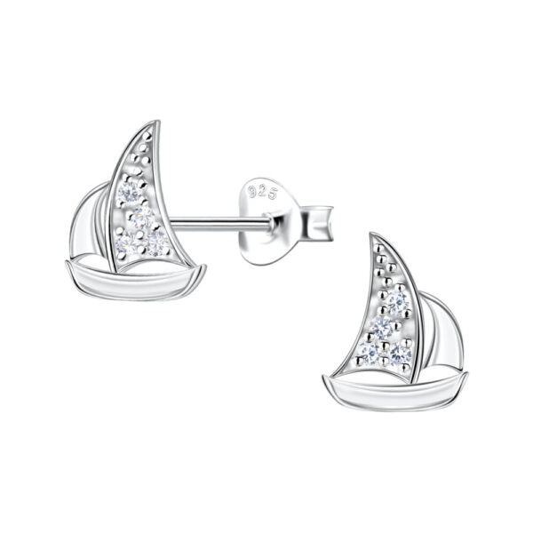 Buy 925 Silver Wholesale Sailboat Stud Earrings