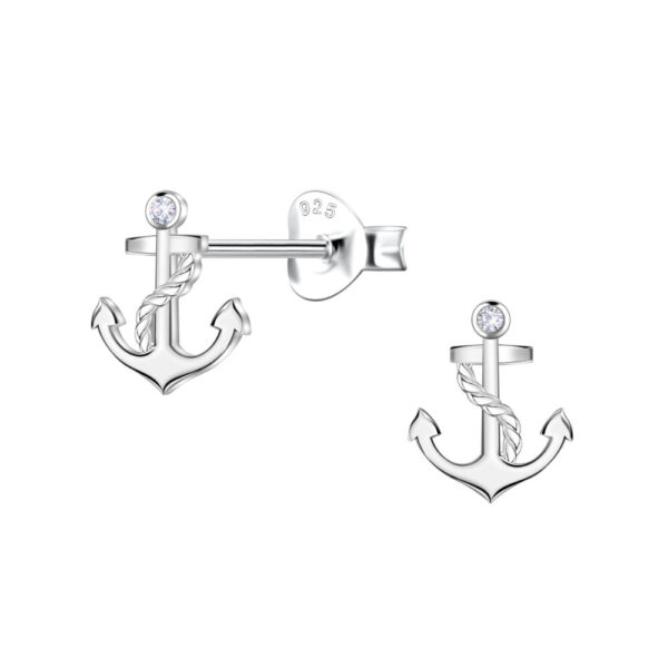 Buy 925 Silver Wholesale Anchor Stud Earrings