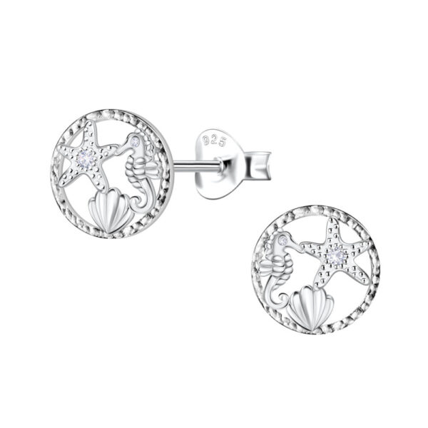 Buy 925 Silver Wholesale Starfish Seahorse And Shell Stud Earrings
