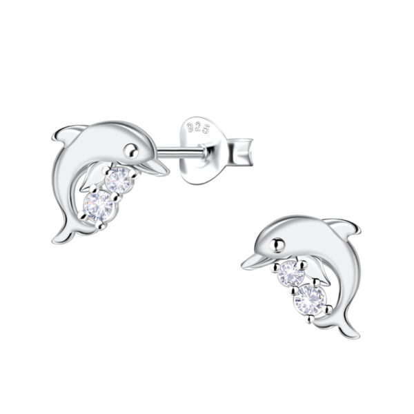 Buy 925 Silver Wholesale Dolphin Stud Earrings
