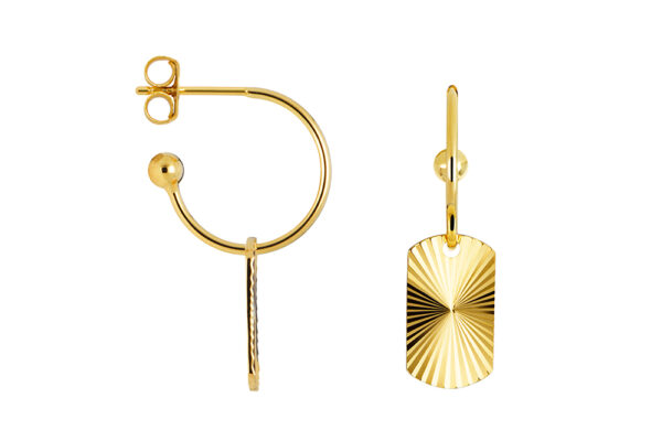 Buy Brass Wholesale Rectangular Tag Hoop Earring