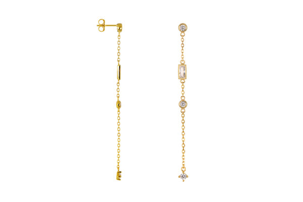 Buy Brass Wholesale Chain With Different Shapes of Zirconia Earring