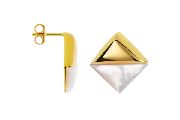 Buy Brass Wholesale Rhombus With Mother-of-Pearl Earring