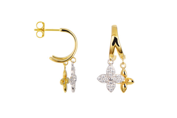 Buy Brass Wholesale Zirconia Flower Earring