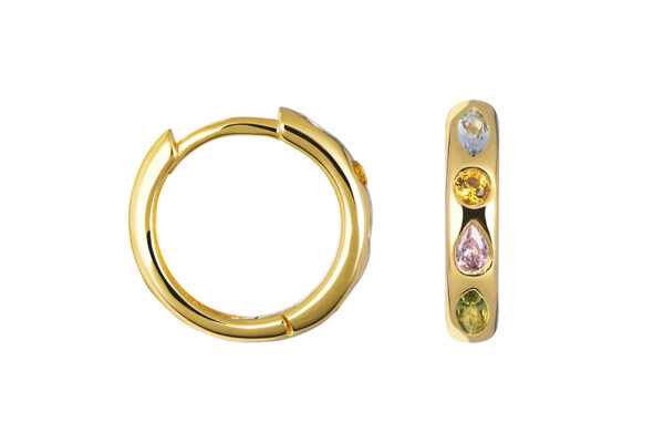 Buy Brass Wholesale Mix Zirconia Hoop Earring