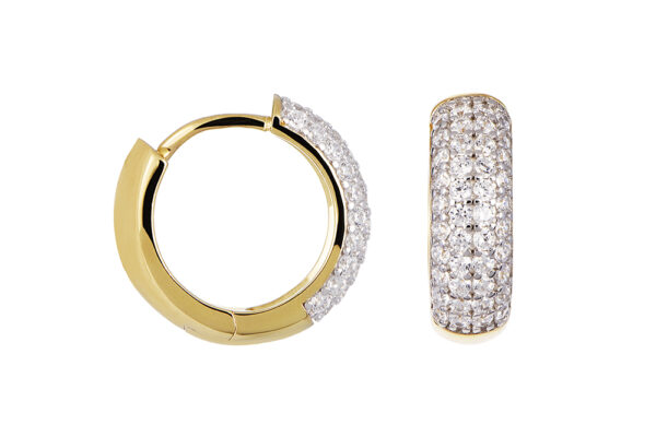 Buy Brass Wholesale 14x5mm Zirconia Hoop Earring