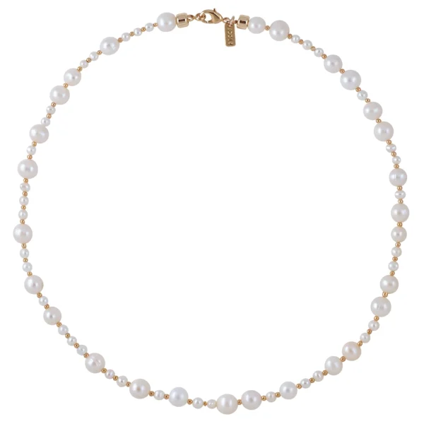 Buy Brass Wholesale Freshwater Pearl Necklace with 14KT Gold Plate Accents