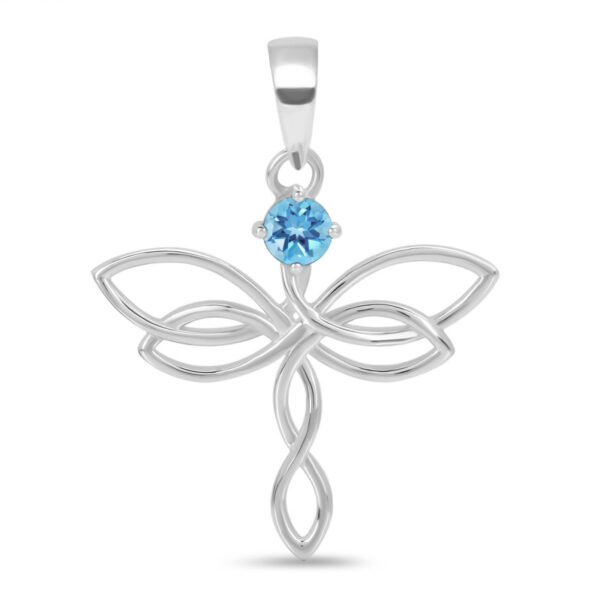 Buy Silver Plated Brass Wholesale Blue Topaz Holy Cross Pendant