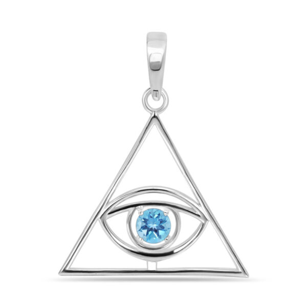 Buy Silver Plated Brass Wholesale Blue Topaz Illuminati Pendant