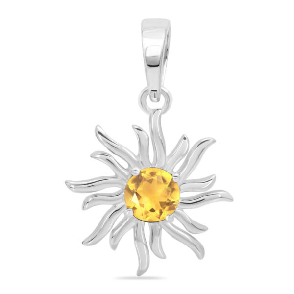 Buy Silver Plated Brass Wholesale Citrine Sun Pendant