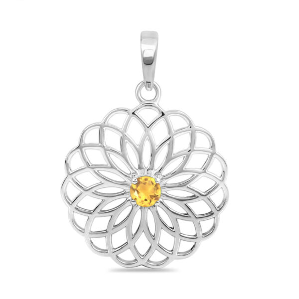 Buy Silver Plated Brass Wholesale Citrine Flower Of Life Pendant