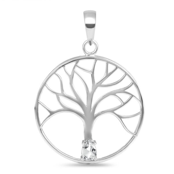 Buy Silver Plated Brass Wholesale Crystal Tree Of Life Pendant