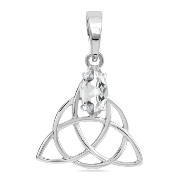Buy Silver Plated Brass Wholesale Crystal Crystal Triquetra Pendant