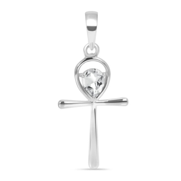 Buy Silver Plated Brass Wholesale Crystal Ankh Pendant