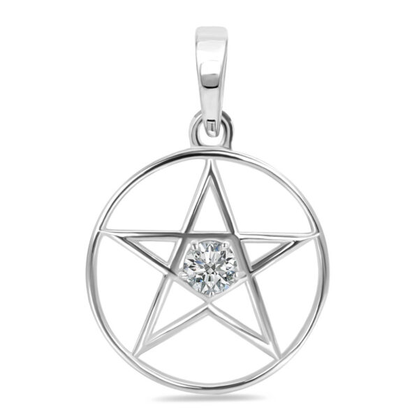 Buy Silver Plated Brass Wholesale Crystal Pentacle Pendant