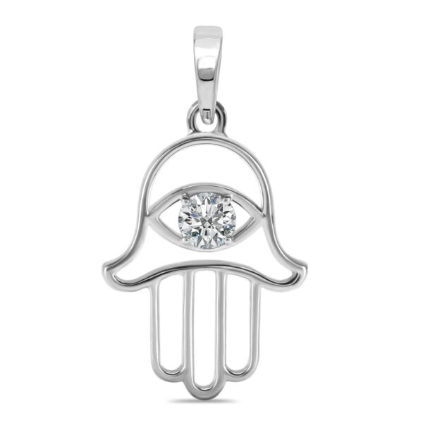 Buy Silver Plated Brass Wholesale Crystal Hamsa Hand Pendant