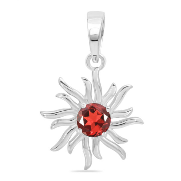 Buy Silver Plated Brass Wholesale Garnet Sun Pendant