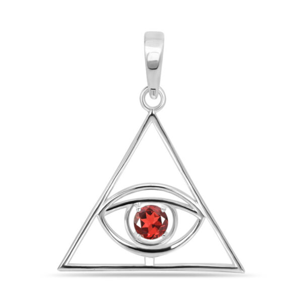 Buy Silver Plated Brass Wholesale Garnet Illuminati Pendant