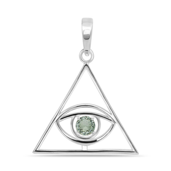 Buy Silver Plated Brass Wholesale Green Amethyst Illuminati Pendant