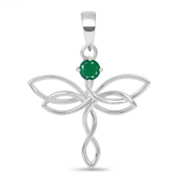 Buy Silver Plated Brass Wholesale Green Onyx Holy Cross Pendant