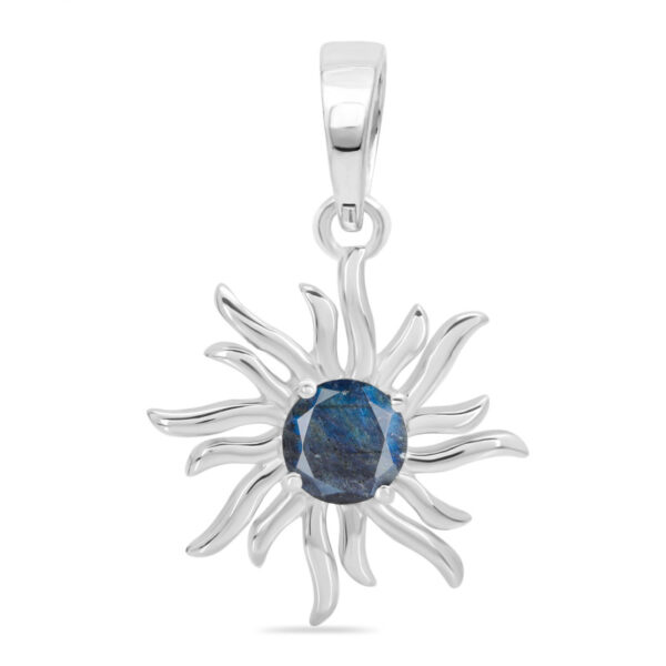 Buy Silver Plated Brass Wholesale Labradorite Sun Pendant