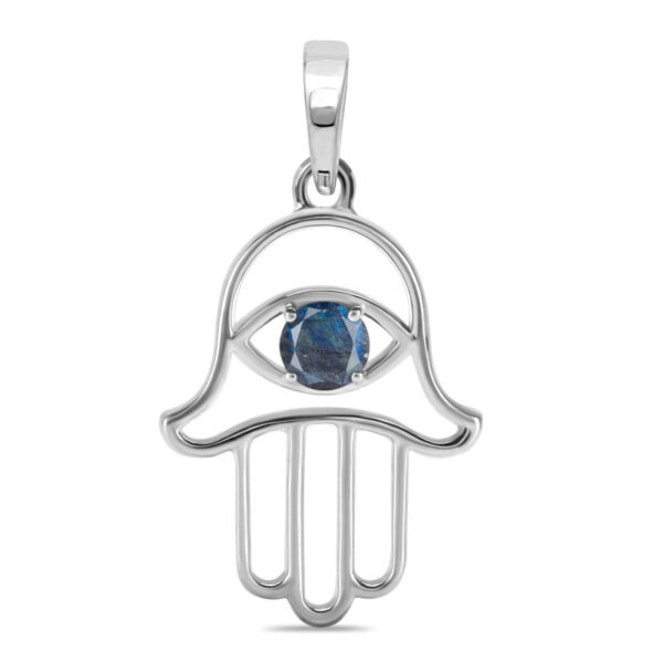 Buy Silver Plated Brass Wholesale Labradorite Hamsa Hand Pendant