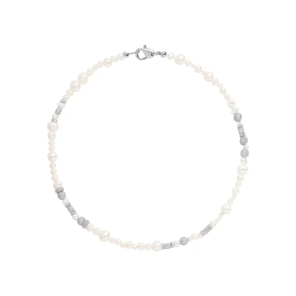 Buy Brass Wholesale Freshwater Pearls and Rhodium Plate Pave Crystal Accents