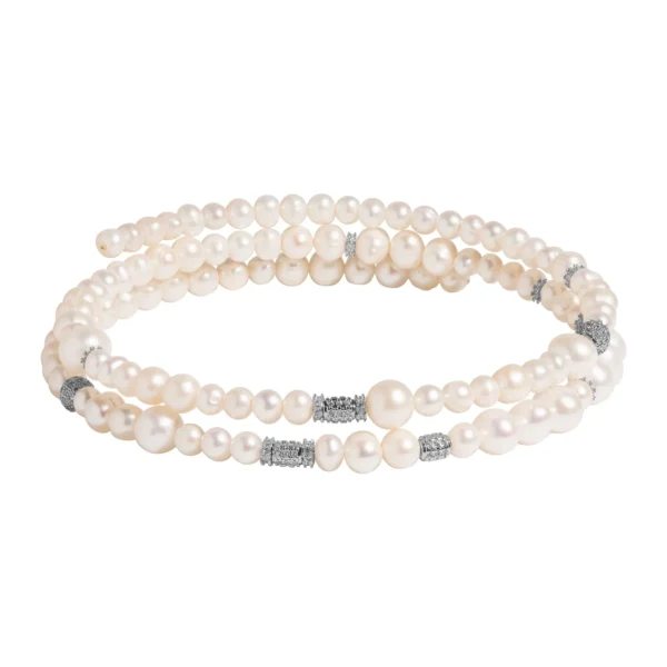 Buy Brass Wholesale Freshwater Pearls and Rhodium Plate Pave Crystal Accents