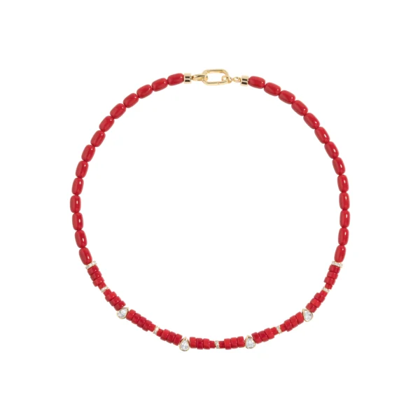 Buy Brass Wholesale Red Coral and Glass Beads