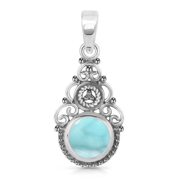 Buy Silver Plated Brass Wholesale Close Out Larimar Pendant-AN235