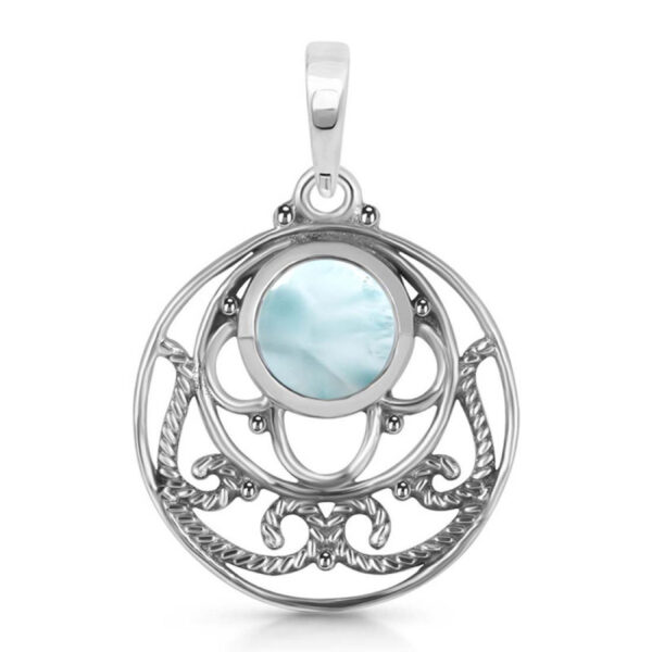 Buy Silver Plated Brass Wholesale Close Out Larimar Pendant-AN237