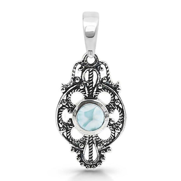 Buy Silver Plated Brass Wholesale Close Out Larimar Pendant-AN238