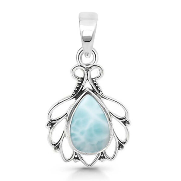 Buy Silver Plated Brass Wholesale Close Out Larimar Pendant-AN242