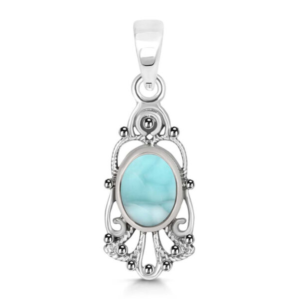 Buy Silver Plated Brass Wholesale Close Out Larimar Pendant-AN253