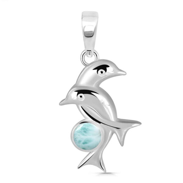 Buy Silver Plated Brass Wholesale Close Out Larimar Pendant-AN250