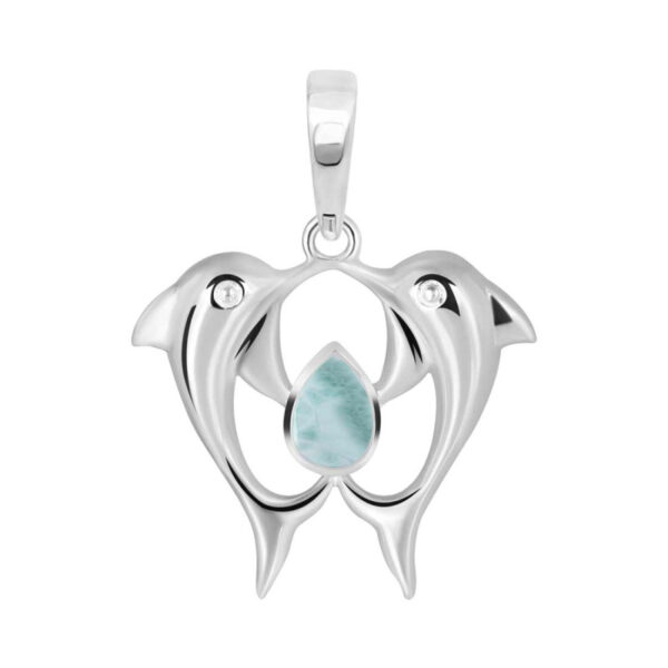 Buy Silver Plated Brass Wholesale Close Out Larimar Pendant-AN248