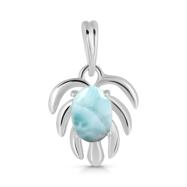 Buy Silver Plated Brass Wholesale Close Out Larimar Pendant-AN186