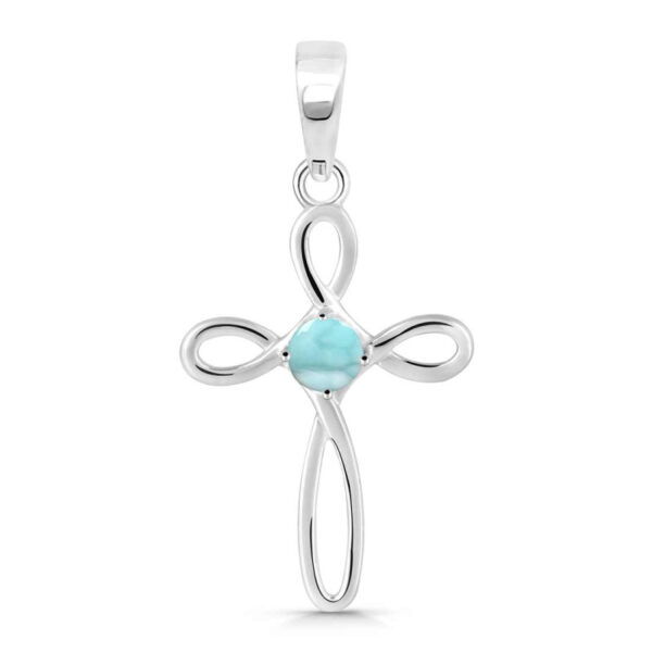 Buy Silver Plated Brass Wholesale Close Out Larimar Pendant-AN190