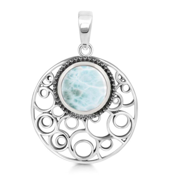 Buy Silver Plated Brass Wholesale Close Out Larimar Pendant-AN228