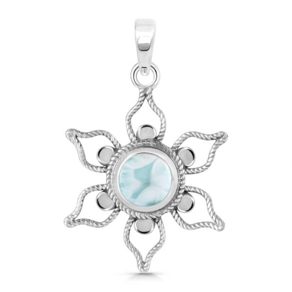 Buy Silver Plated Brass Wholesale Close Out Larimar Pendant-AN217