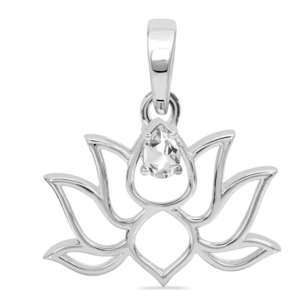 Buy Silver Plated Brass Wholesale Crystal Lotus Pendant