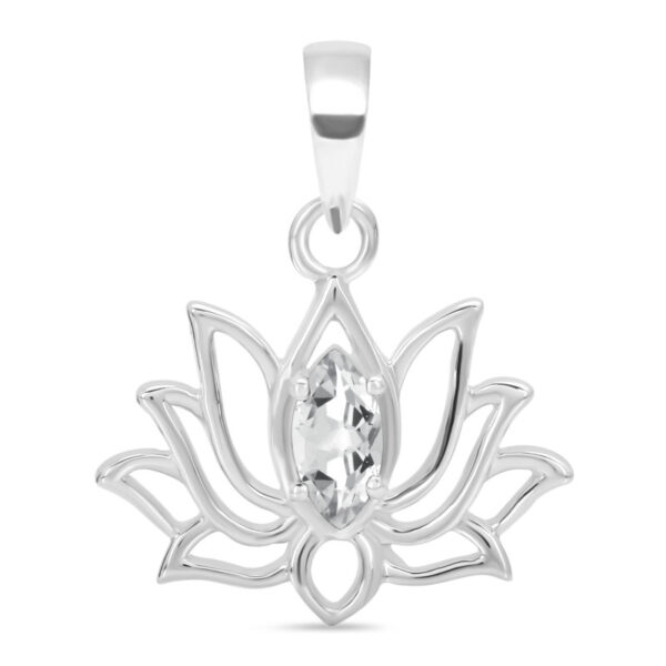 Buy Silver Plated Brass Wholesale Crystal Lotus Pendant