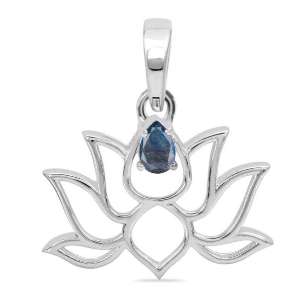 Buy Silver Plated Brass Wholesale Labradorite Lotus Pendant
