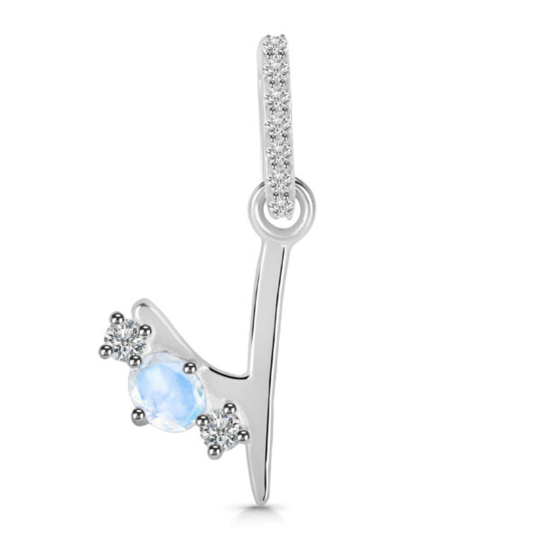 Buy Silver Plated Brass Wholesale Moonstone & White Topaz Alphabet Y Pendant