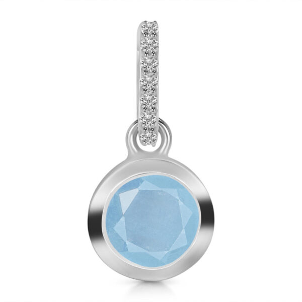 Buy Silver Plated Brass Wholesale Aquamarine & White Topaz Pendant